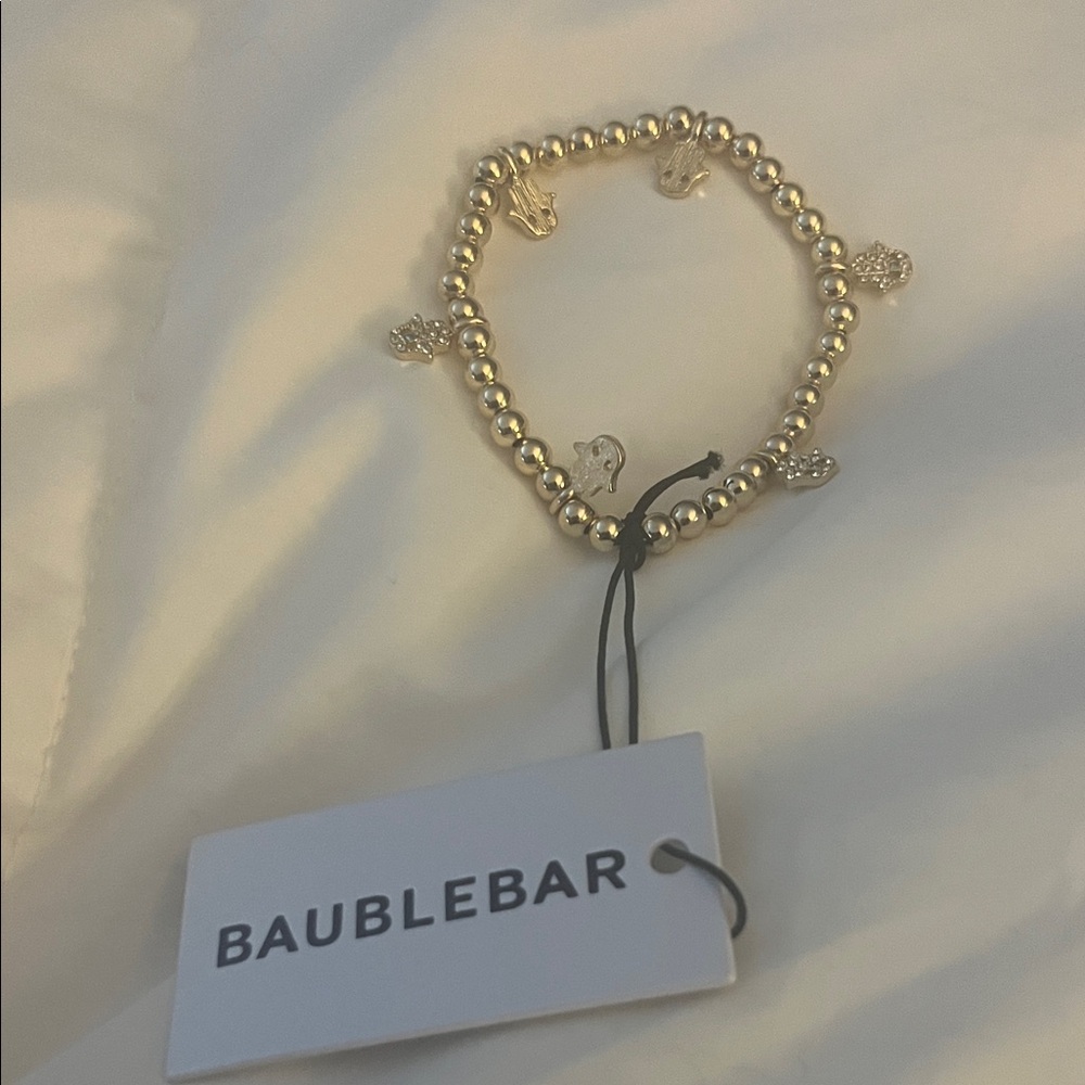 BaubleBar Gold Beaded Charm Bracelet